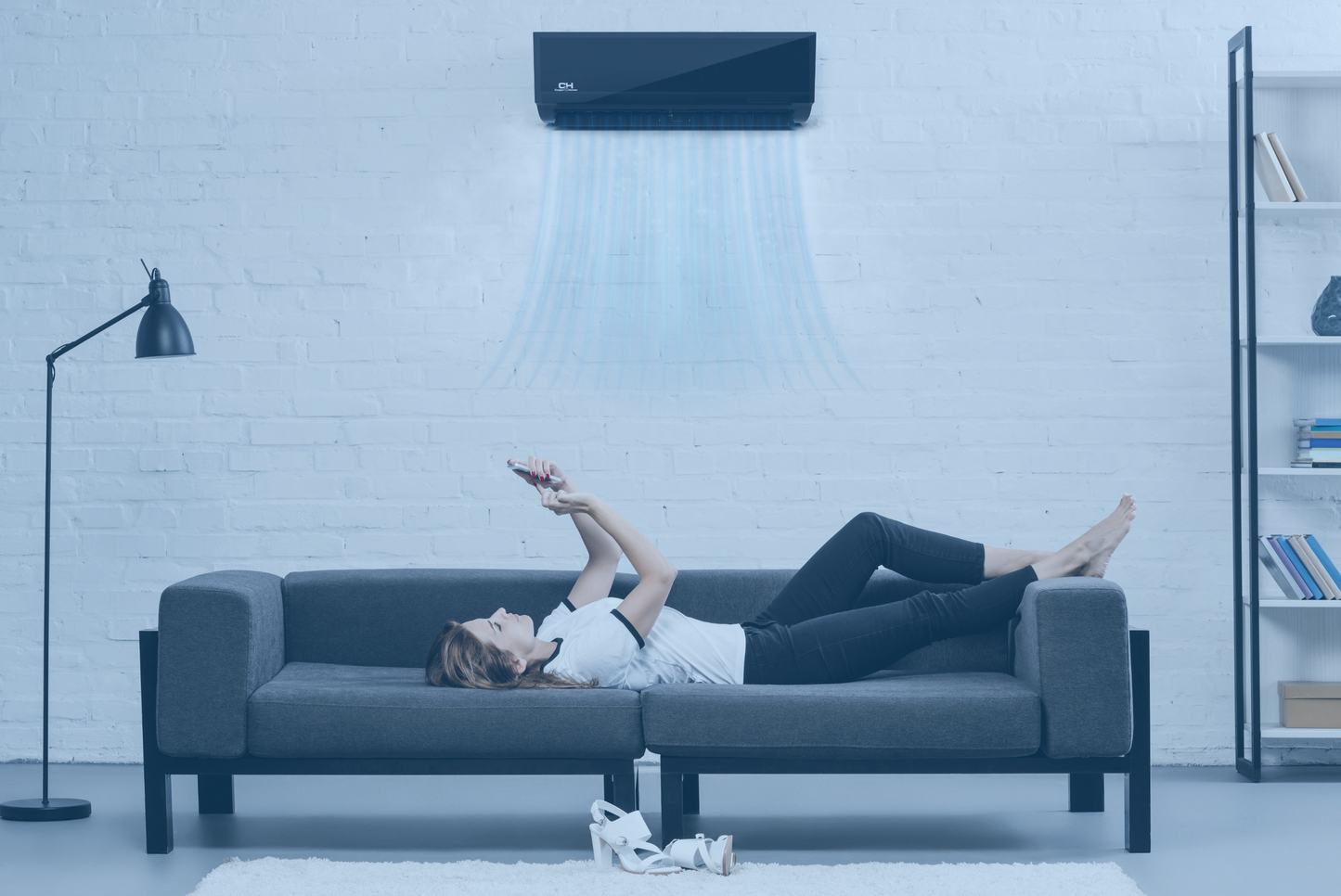 2 Zone 9K+9KBTU Cooper&Hunter Olivia Midnight W/M 230V 22.9 SEER Ductless Mini Split AC/Heater with 16ft Installation Kit