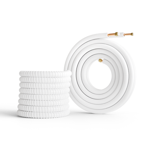 C&H Line Set Kit 1/4" – 1/2", Copper 50ft,  Wires 55.8ft, 3/8 pipe insulation thickness